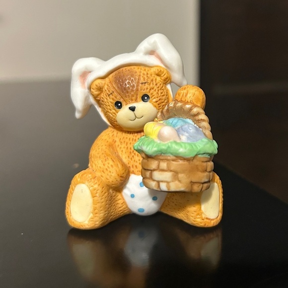 Enesco Lucy and Me Easter Bunny Bear Holding Basket with Colored Eggs - Picture 5 of 10
